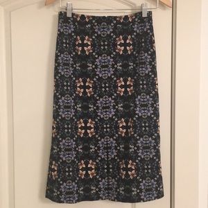 JCrew Black Modern Floral Pencil Skirt